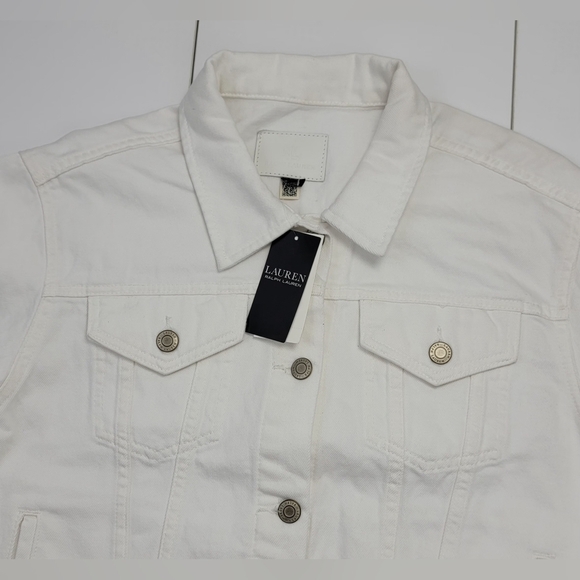 Polo Ralph Lauren Woman’s White Denim Trucker Jacket Size XL New - Picture 5 of 9